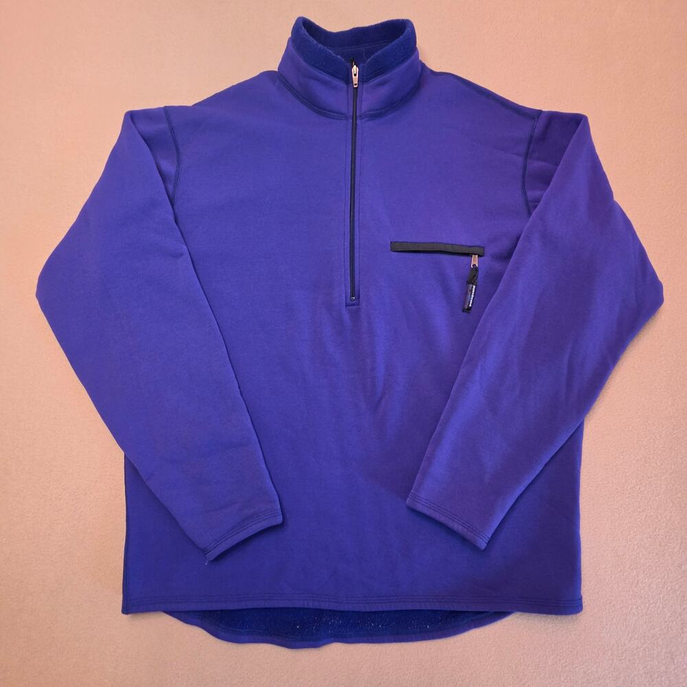 Patagonia Quarter-Zip Fleece Pullover Purple Blue Sz XL Made In USA Fall 2008